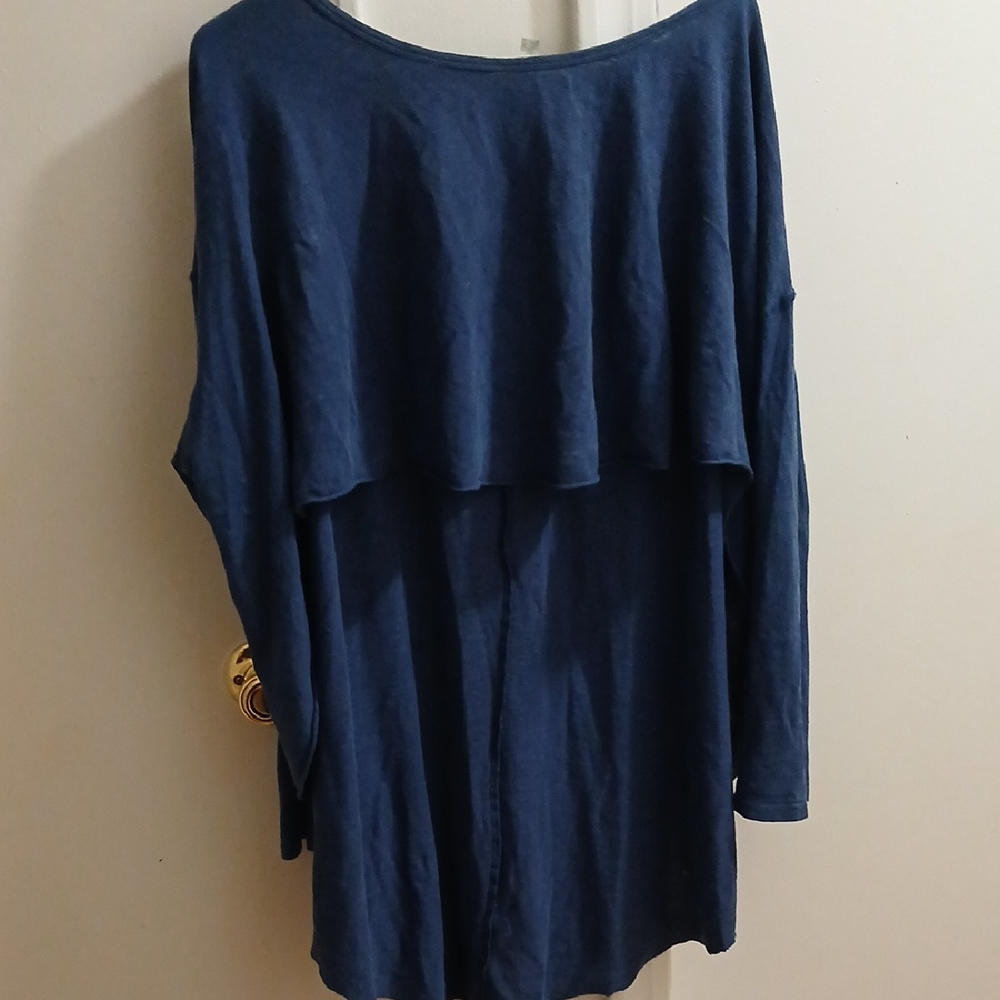 Hi Low Navy free people Long Sleeve Top